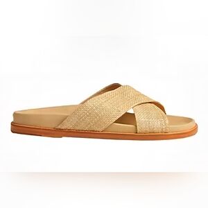 ✨ Porte & Paire Woven Leather Straw Slides — Women’s Size 7